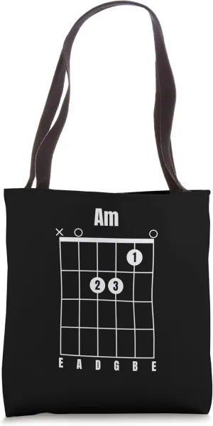 Am Guitar Chord Music Instrument Tablature Guitarist Tote Bag