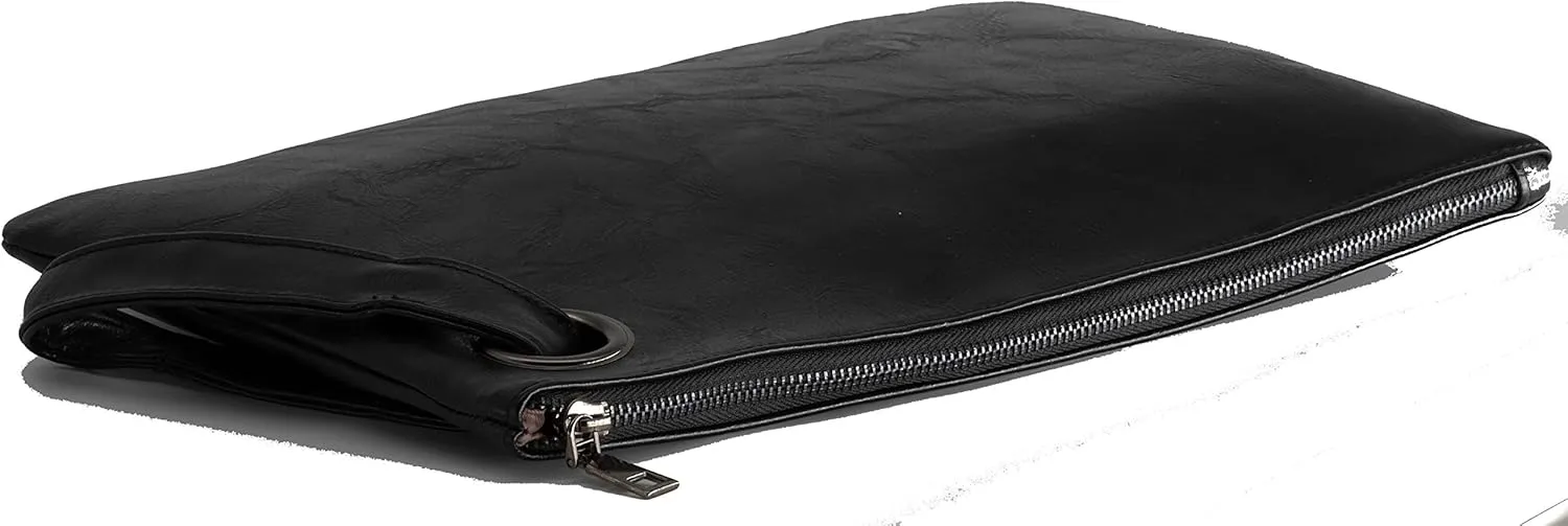 Amaze Womens Oversized Clutch Bag Large PU Leather Pouch Evening Handbags Envelope Purse with Wristlet Shoulder Lady
