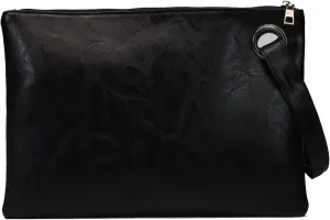 Amaze Womens Oversized Clutch Bag Large PU Leather Pouch Evening Handbags Envelope Purse with Wristlet Shoulder Lady