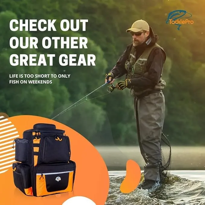 Amber Fight Gear Tackle Box Organizer with Adjustable Dividers, Waterproof Fishing Tackle Storage, Plastic Box Organizer Trays, Orange