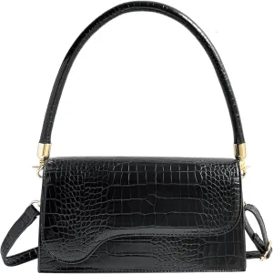 AMHDV Retro Classic Clutch Shoulder Bag Crocodile Pattern Small Crossbody Handbag for Women