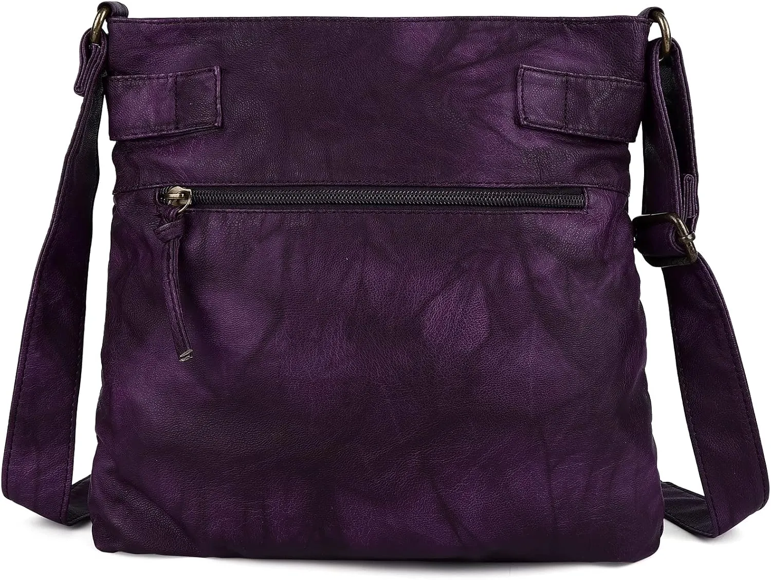 Angel Kiss Crossbody Bags for Women Washed Leather Shoulder Bags Multi Pocket Soft Hobo Purses and Medium Handbags