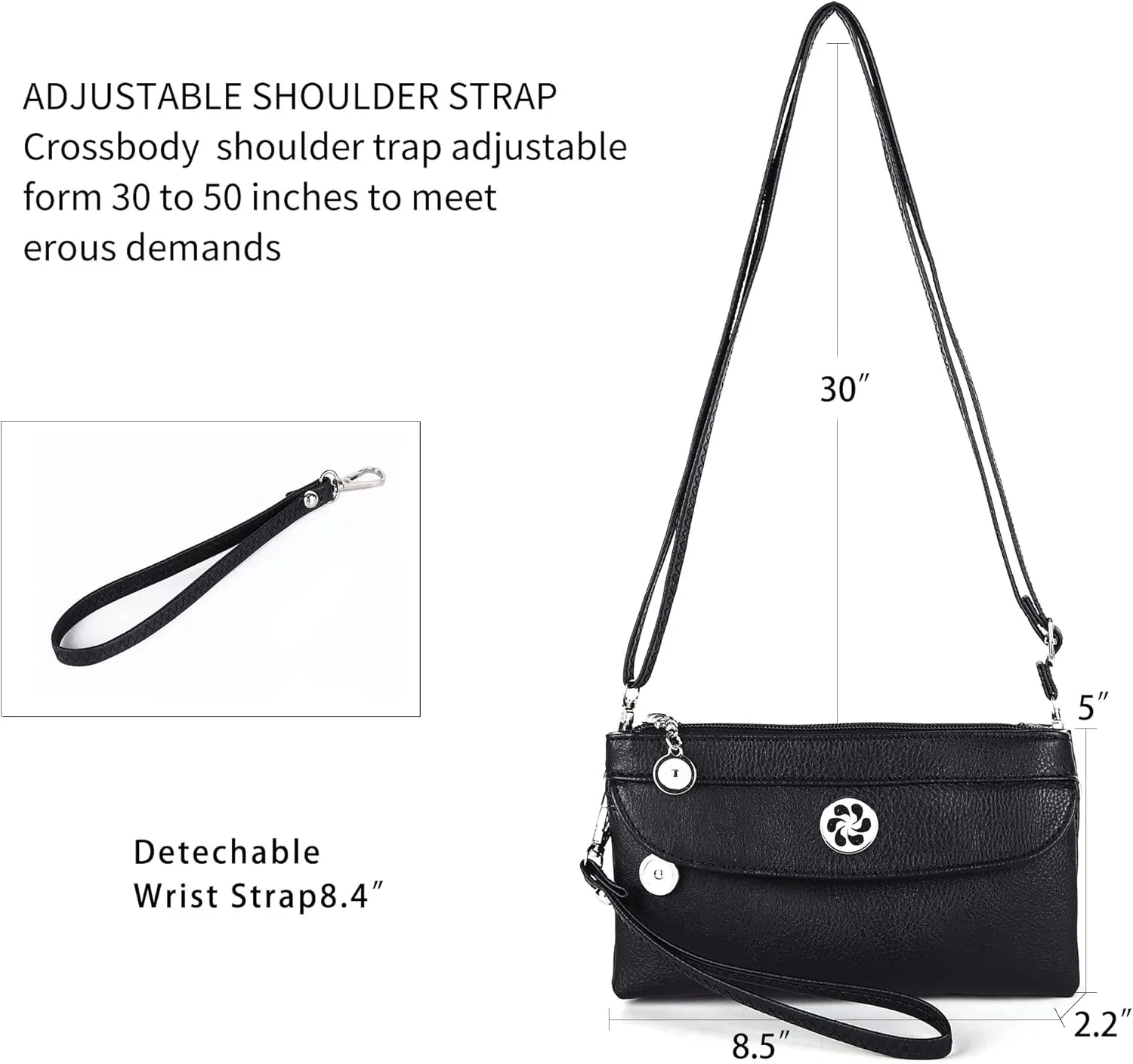 Angel Kiss Crossbody Bags Small Purses for Women Vegan Leather Cell Phone Wallet Purse with Wristlet Strap