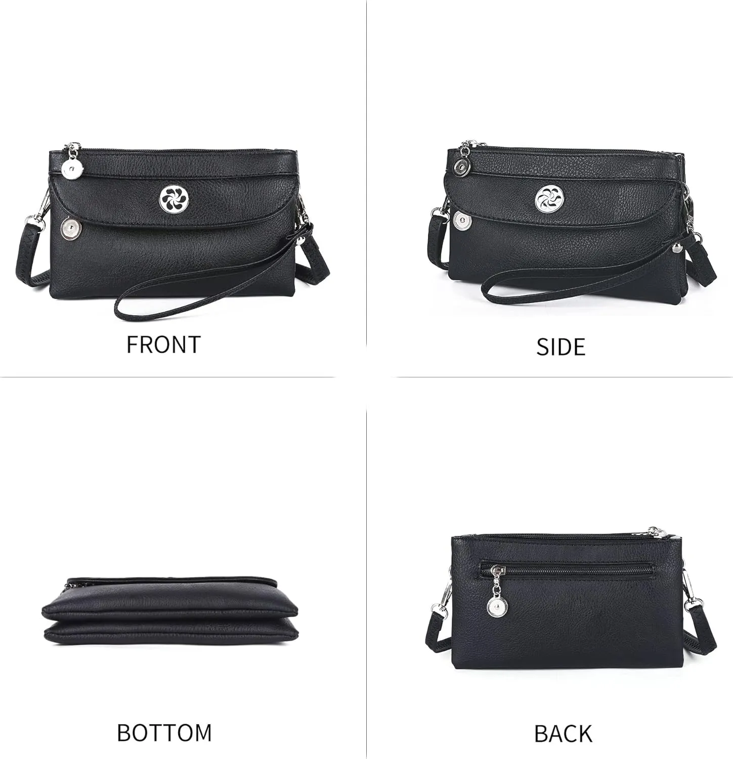 Angel Kiss Crossbody Bags Small Purses for Women Vegan Leather Cell Phone Wallet Purse with Wristlet Strap