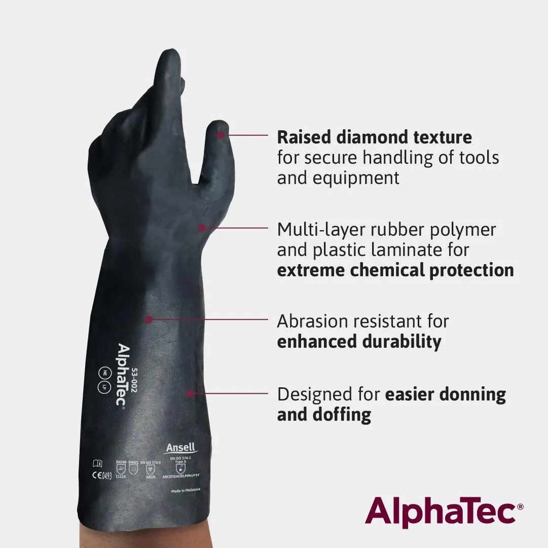 Ansell AlphaTec 53-002 Anti-Static Neoprene Chemical Resistant Protection Work Gloves