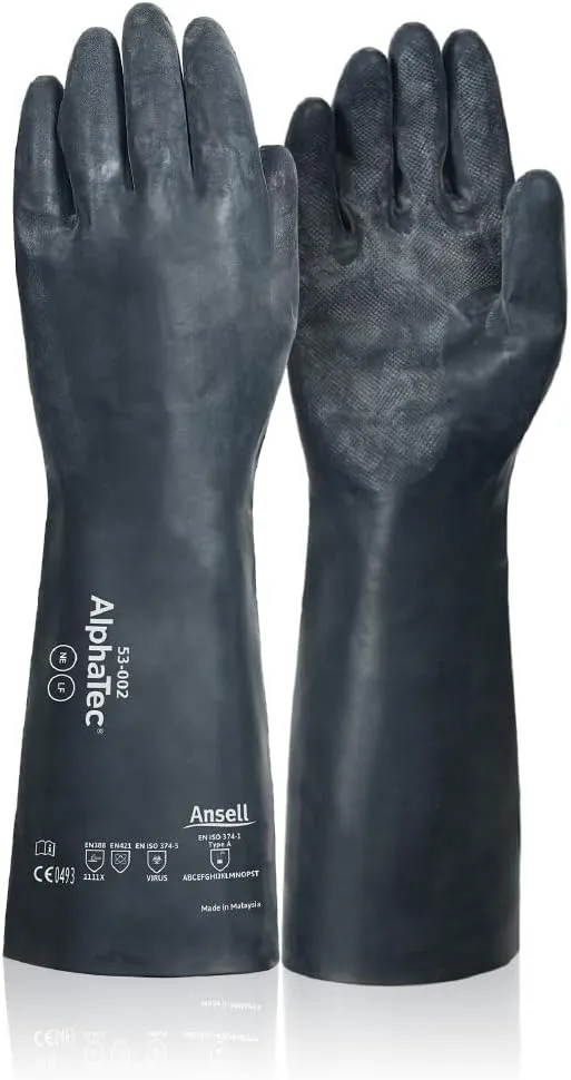 Ansell AlphaTec 53-002 Anti-Static Neoprene Chemical Resistant Protection Work Gloves