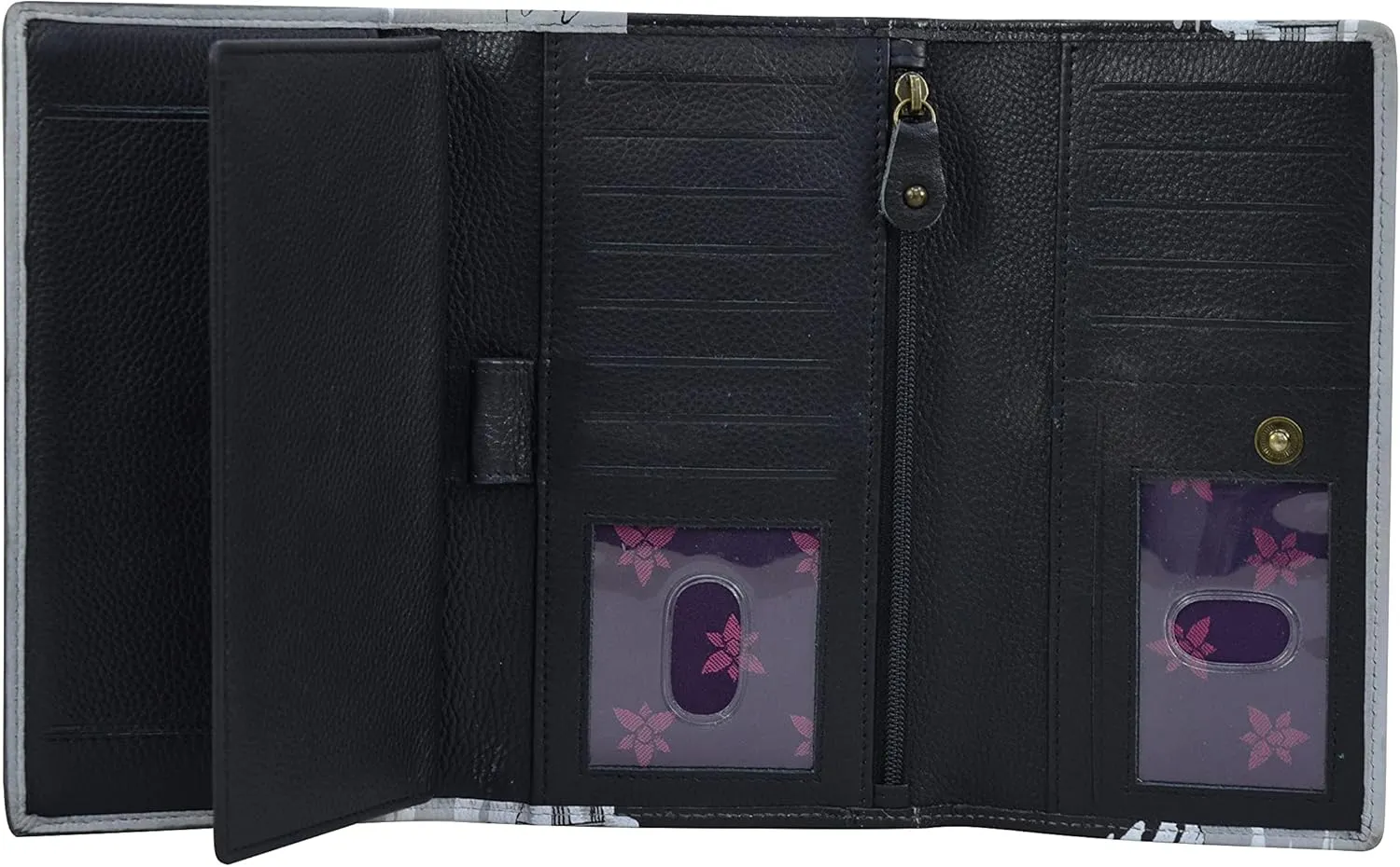 Anuschka Women’s Original Hand-Painted Genuine Leather RFID CheckBook Clutch