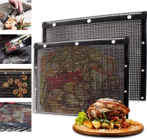 AOOCAN Mesh Grill Bags - Grill Bags For Outdoor Grill Set of 2 - Non Stick BBQ Grilling Bags , Reusable and Easy to Clean, Works on Electric Grill Outdoor Gas Charcoal BBQ -Extended Warranty 13.2 x 10.6 Inch