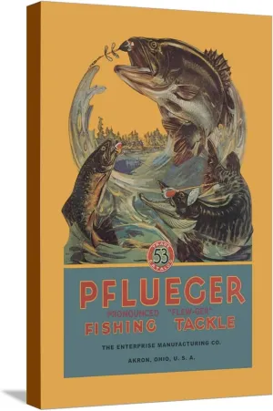 ART.COM Stretched Canvas Print Pflueger Fishing Tackle, 12" x 18"