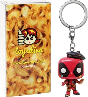 Artist Deadpoo l (GameStop Exc): Pocket P o p ! Mini-Figural K e y c h a i n Bundle with 1 Compatible Graphic Protector (58433 - B)