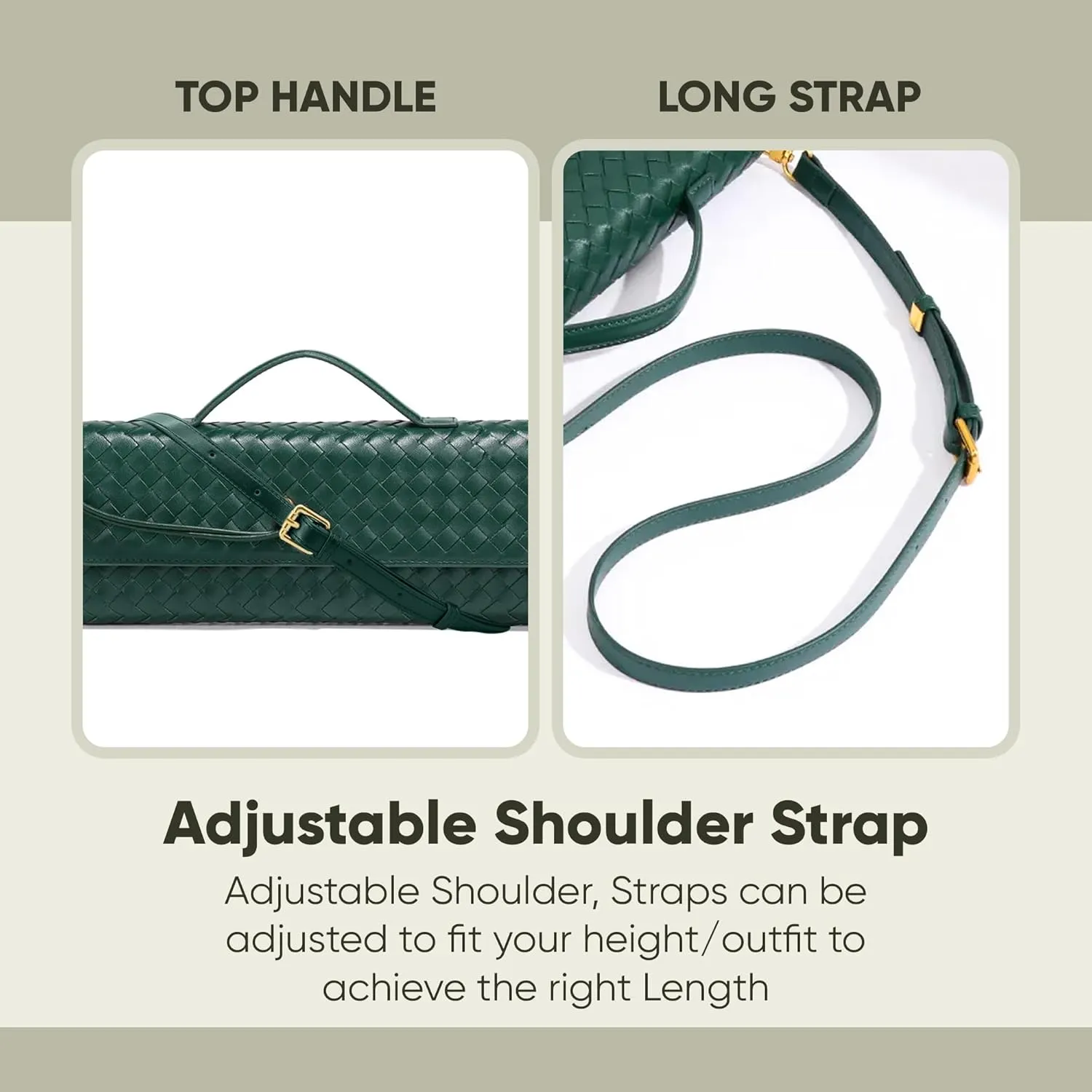 Ash&Ivy Women's Woven Clutch Purse - Casual PU Leather Crossbody Bag, Fashionable Evening Shoulder Handbags
