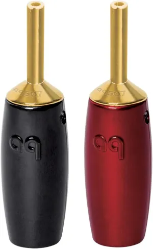 AudioQuest 507 Series Banana Speaker Connectors – Fits Standard Banana Jacks (Supports up to 7 AWG) - Gold - Set of 4