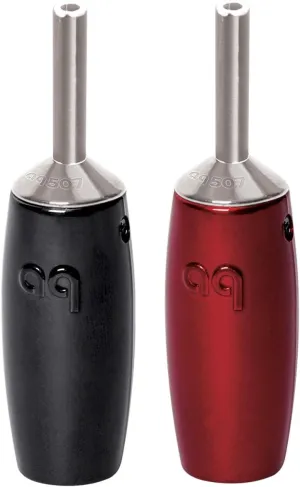 AudioQuest 507 Series Banana Speaker Connectors – Fits Standard Banana Jacks (Supports up to 7 AWG) - Silver - Set of 6