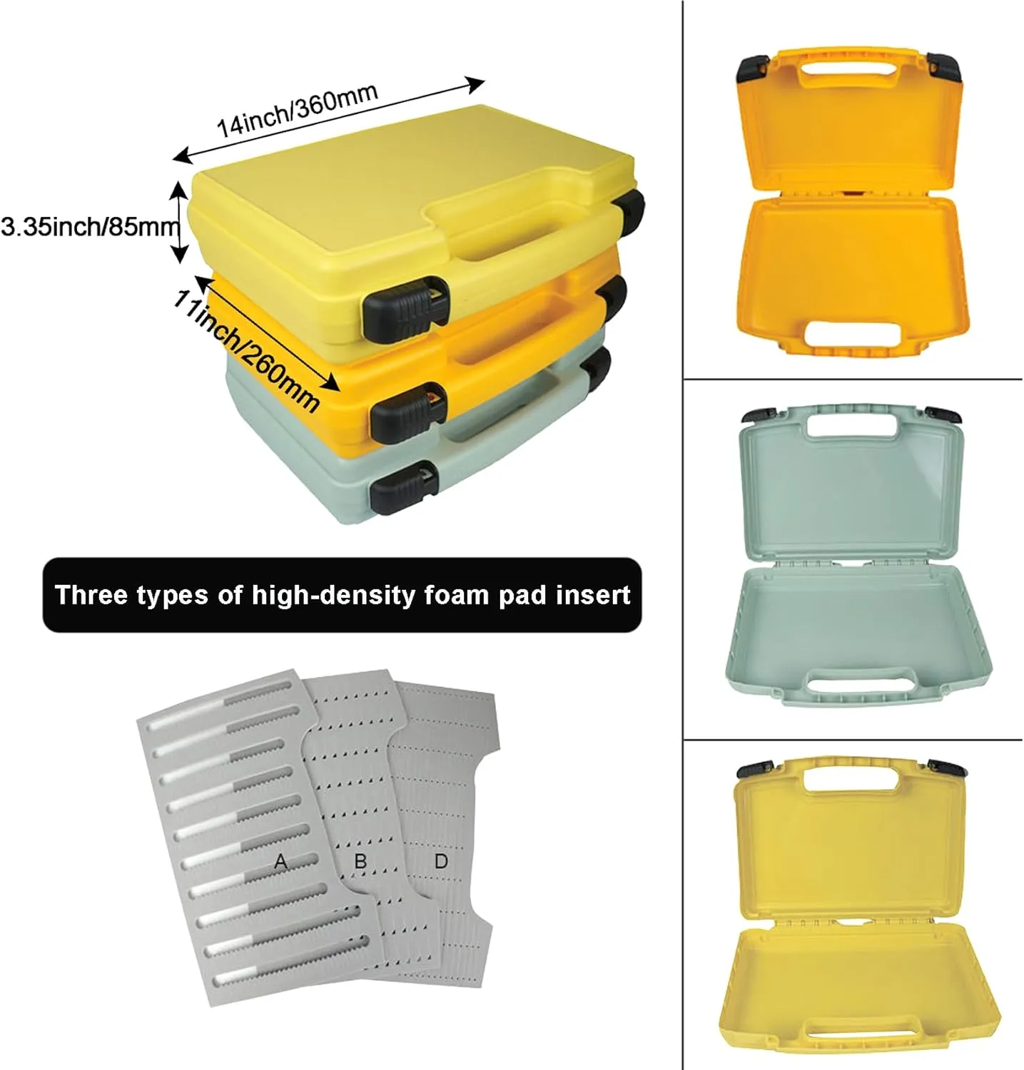 Aventik Streamer Fly Boxes Click Lock Large Streamer Flies Foam Storage Fishing Box Tackle Box Boating Fishing Boxes 14X11X3.35inch/10.43X8.27X3.15inch (SF2 Olivine-14X11X3.35inch)