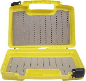 Aventik Streamer Fly Boxes Click Lock Large Streamer Flies Foam Storage Fishing Box Tackle Box Boating Fishing Boxes 14X11X3.35inch/10.43X8.27X3.15inch (SF2 Olivine B B Foams-14X11X3.35inch)