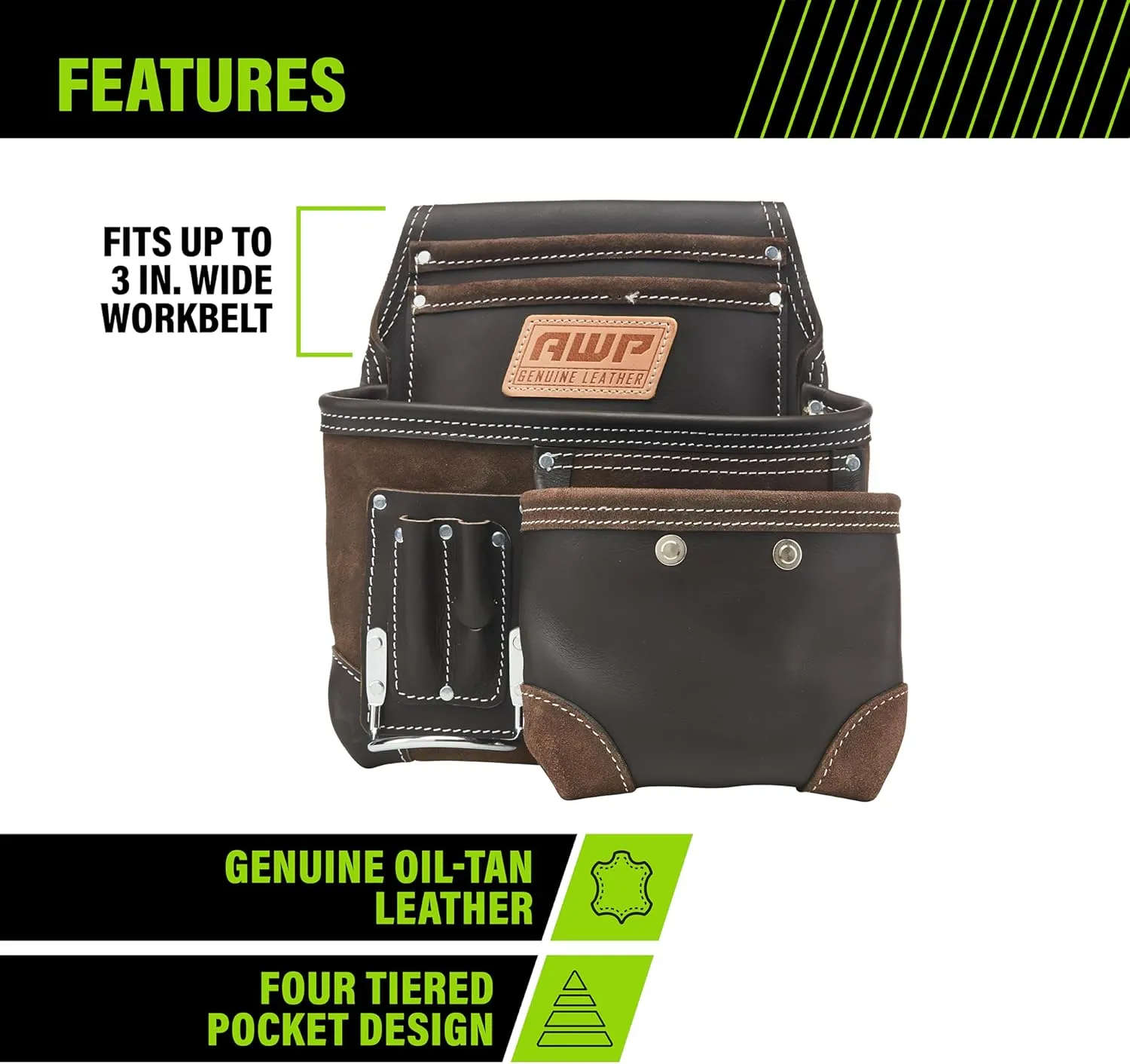 AWP Tool Pouch, Electrician Tool Pouch, Premium, Professional Multi-Pocket Organizer