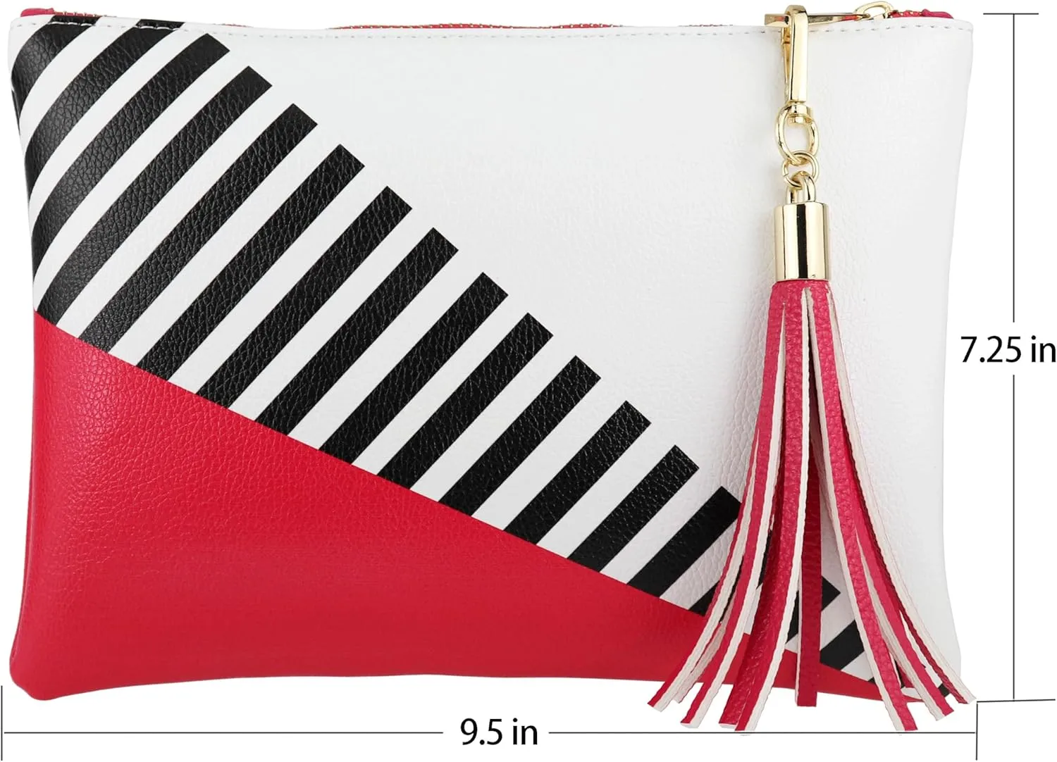 B BRENTANO Vegan Clutch Bag Pouch with Tassel Accent