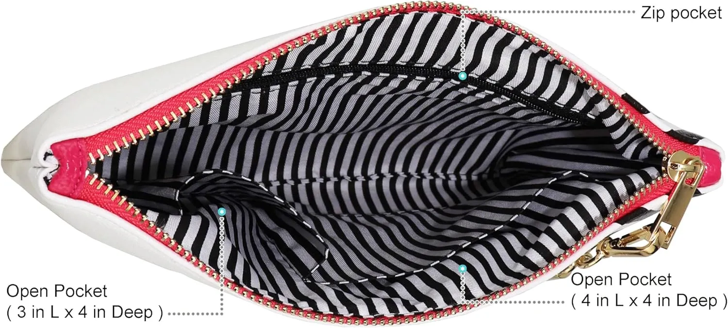 B BRENTANO Vegan Clutch Bag Pouch with Tassel Accent