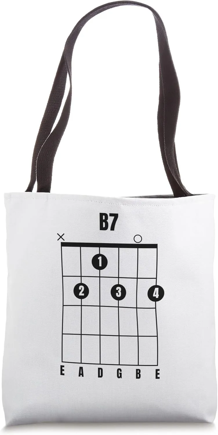 B7 Guitar Chord Music Instrument TAB Guitarist Tote Bag