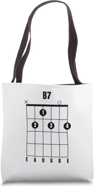 B7 Guitar Chord Music Instrument TAB Guitarist Tote Bag