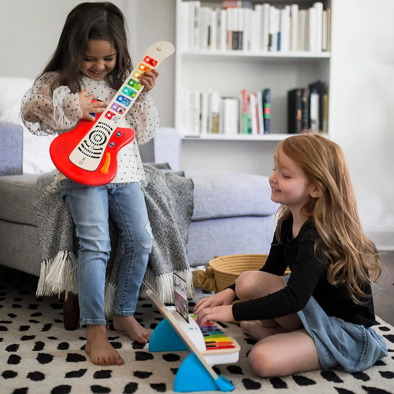 Baby Einstein Together in Tune Piano & Guitar Bundle, Safe Wireless Wooden Musical Toddler Toys, Magic Touch, 6 Months 