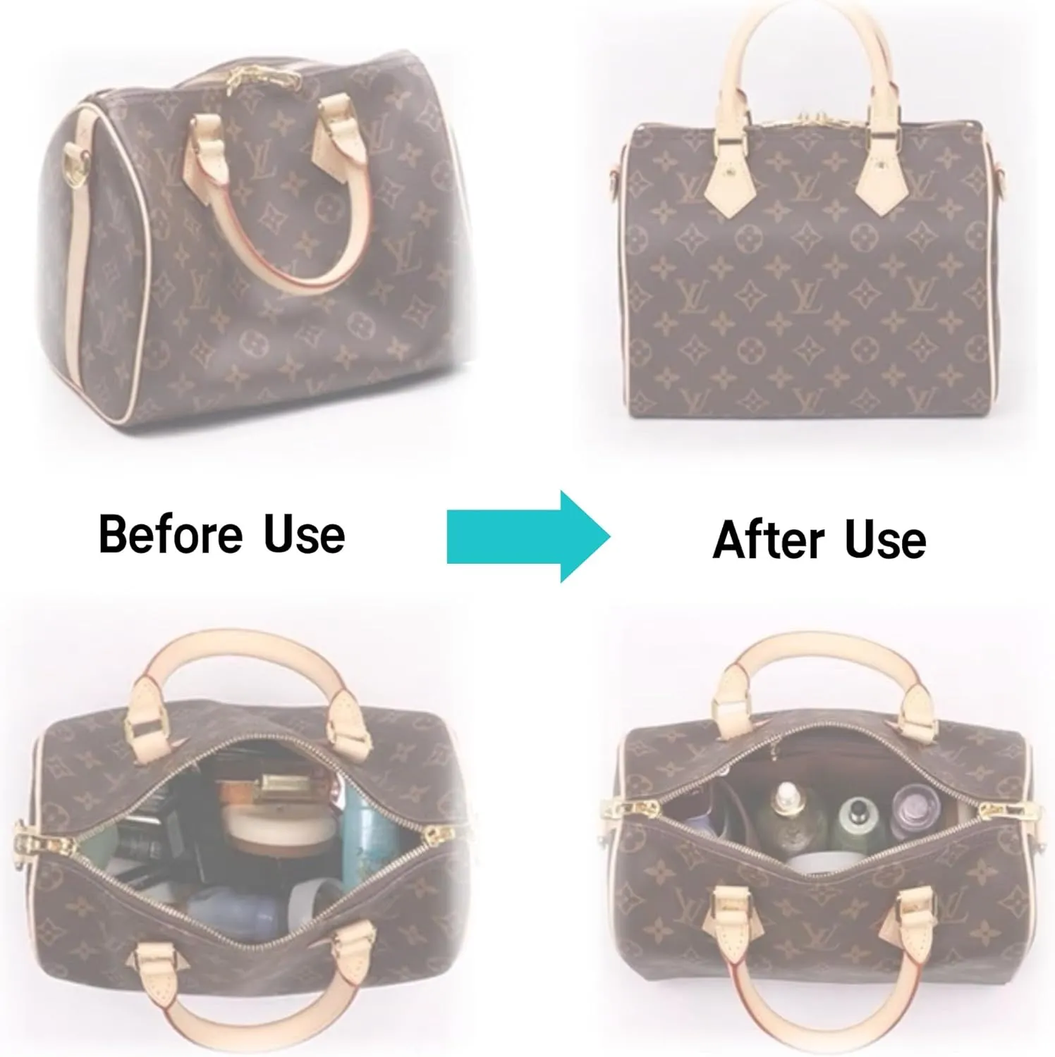 Bag Organizer for Loewe Flamenco Clutch (Bag Size: 30L x 24.5H x 10.5D cm) | Handmade Bag Organizer | Custom Bag Insert | 2mm Felt Bag Liner (Brown, Style C)