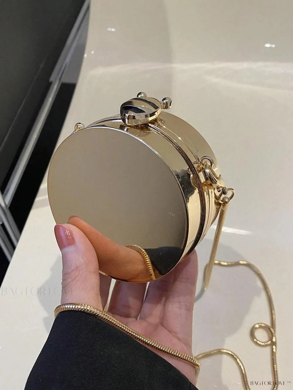 BagForLove - Small Round Chain Purse with Glossy Personality