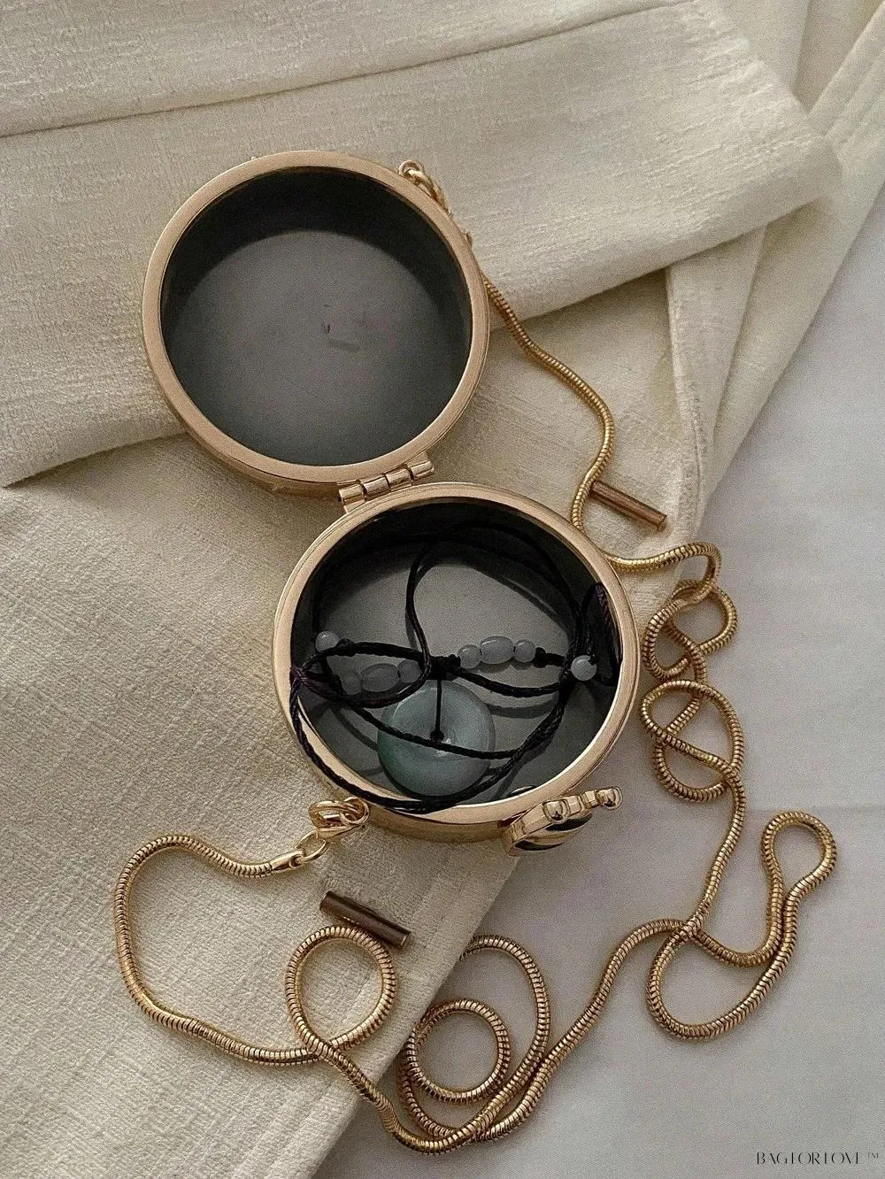 BagForLove - Small Round Chain Purse with Glossy Personality