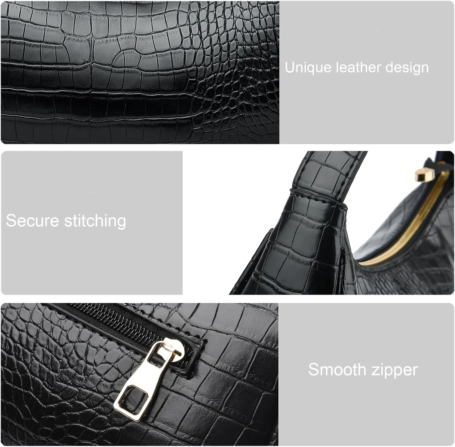 BAIKELI Crescent Shoulder Bags for Women Small Shoulder Purse Handbag Retro Classic Clutch Hobo Tote Bag Underarm Purse