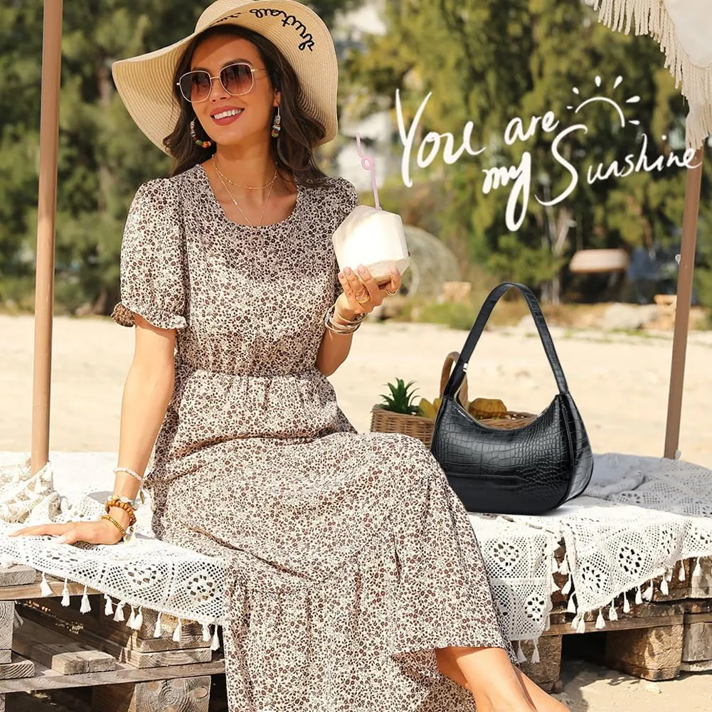 BAIKELI Crescent Shoulder Bags for Women Small Shoulder Purse Handbag Retro Classic Clutch Hobo Tote Bag Underarm Purse