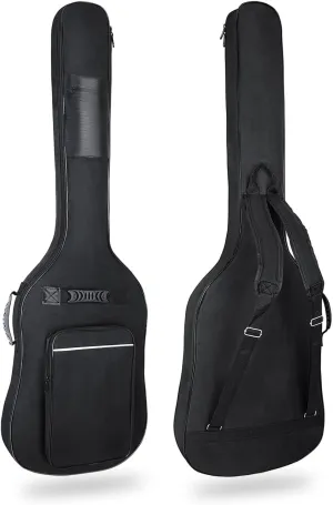 Bass Guitar Case, Bass Guitar Gig Bag 0.38 Inch Thick Padding Backpack Soft Electric Bass Guitar Bag Dual Adjustable Shoulder Strap Pocket & Back Hanger Loop Black