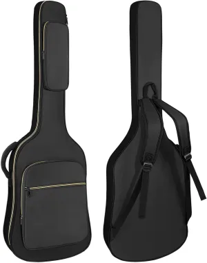 Bass Guitar Case, Bass Guitar Gig Bag 0.38 Inch Thick Padding Backpack Soft Electric Bass Guitar Bag Dual Adjustable Shoulder Strap Pocket & Back Hanger Loop Black