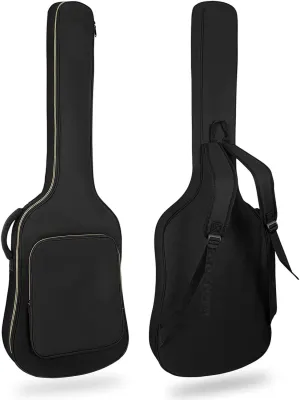 Bass Guitar Case, Bass Guitar Gig Bag 0.38 Inch Thick Padding Backpack Soft Electric Bass Guitar Bag Dual Adjustable Shoulder Strap Pocket & Back Hanger Loop Black