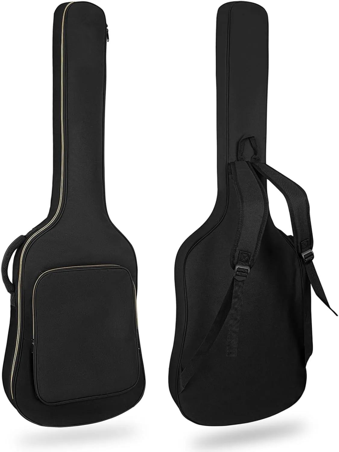 Bass Guitar Case, Bass Guitar Gig Bag 0.38 Inch Thick Padding Backpack Soft Electric Bass Guitar Bag Dual Adjustable Shoulder Strap Pocket & Back Hanger Loop Black