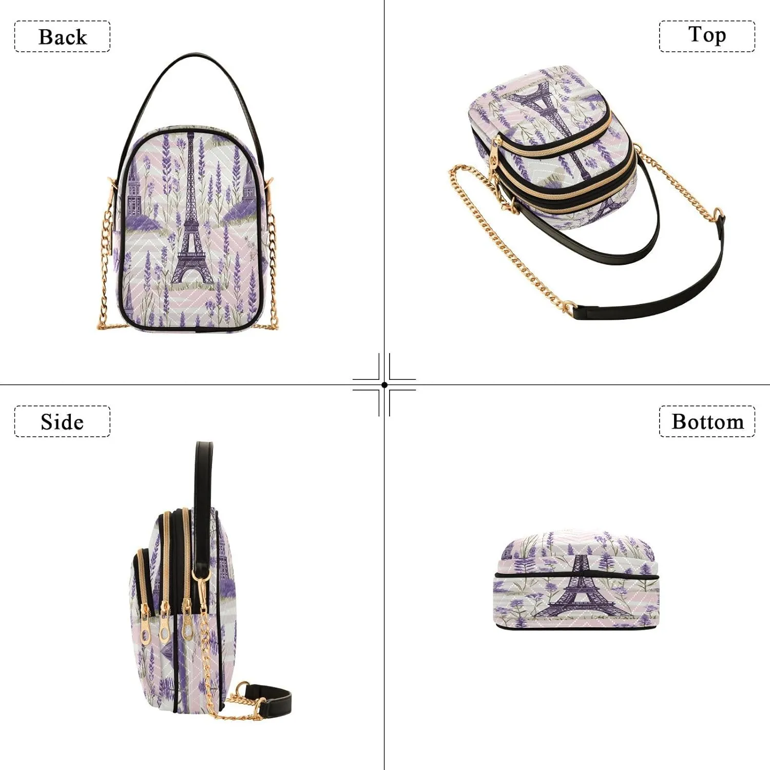 Beautiful Flamingos Shoulder Bags for Women Retro Classic Handbag Purse Small Purses with Chain