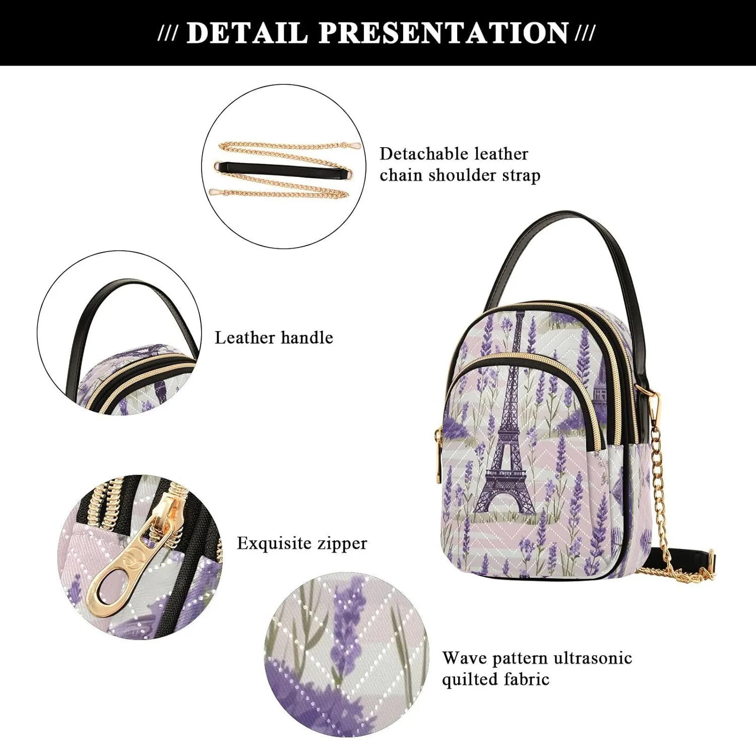Beautiful Flamingos Shoulder Bags for Women Retro Classic Handbag Purse Small Purses with Chain