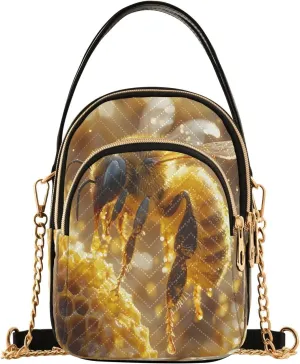 Bee Honey Fantasy Crossbody Bag for Women Mini Cell Phone Purse Women's Shoulder Handbag