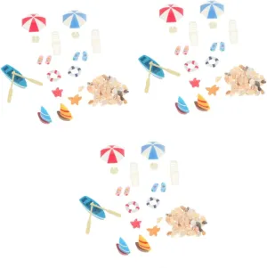 BESPORTBLE 3 Sets Ornaments for Decoration Mini Beach Ornaments Miniature Beach Accessories Mini Beach House Accessories Wooden