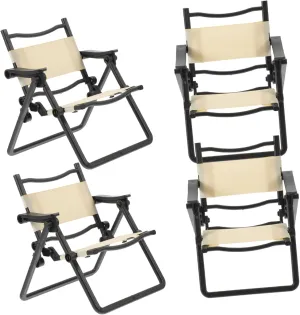 BESPORTBLE 4pcs Miniature Beach Chair Dollhouse Furniture Lightweight Outdoor Chairs for Realistic Seaside Scenes Safe Material Decor for Imagination Development and Party Events