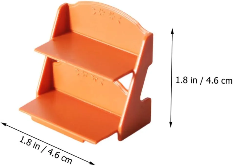 BESPORTBLE 4sets Dollhouse Miniature Shelf Double-Tier Mini House Plant Pot Rack Miniature Furniture Props Accessory 2pcs*4