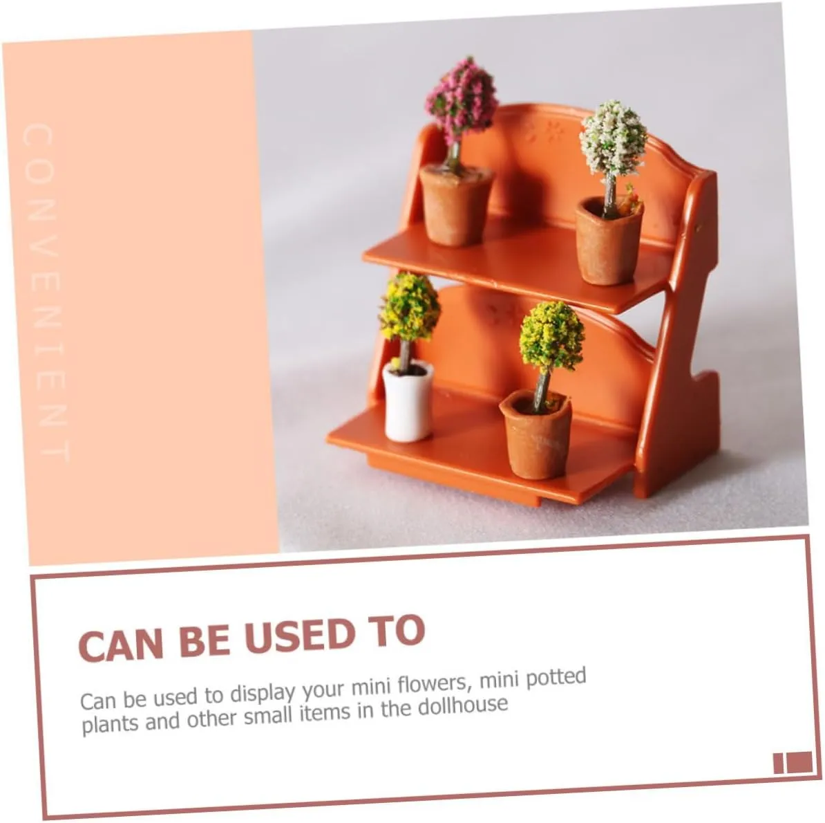 BESPORTBLE 4sets Dollhouse Miniature Shelf Double-Tier Mini House Plant Pot Rack Miniature Furniture Props Accessory 2pcs*4