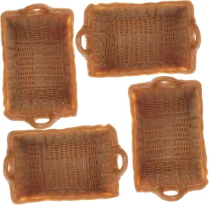 BESPORTBLE 5sets Mini Resin Baskets 1/12 Scale Miniature Basket Decor Safe Lightweight Boys and Girls' Dollhouse Mini Toy 4pcs*5