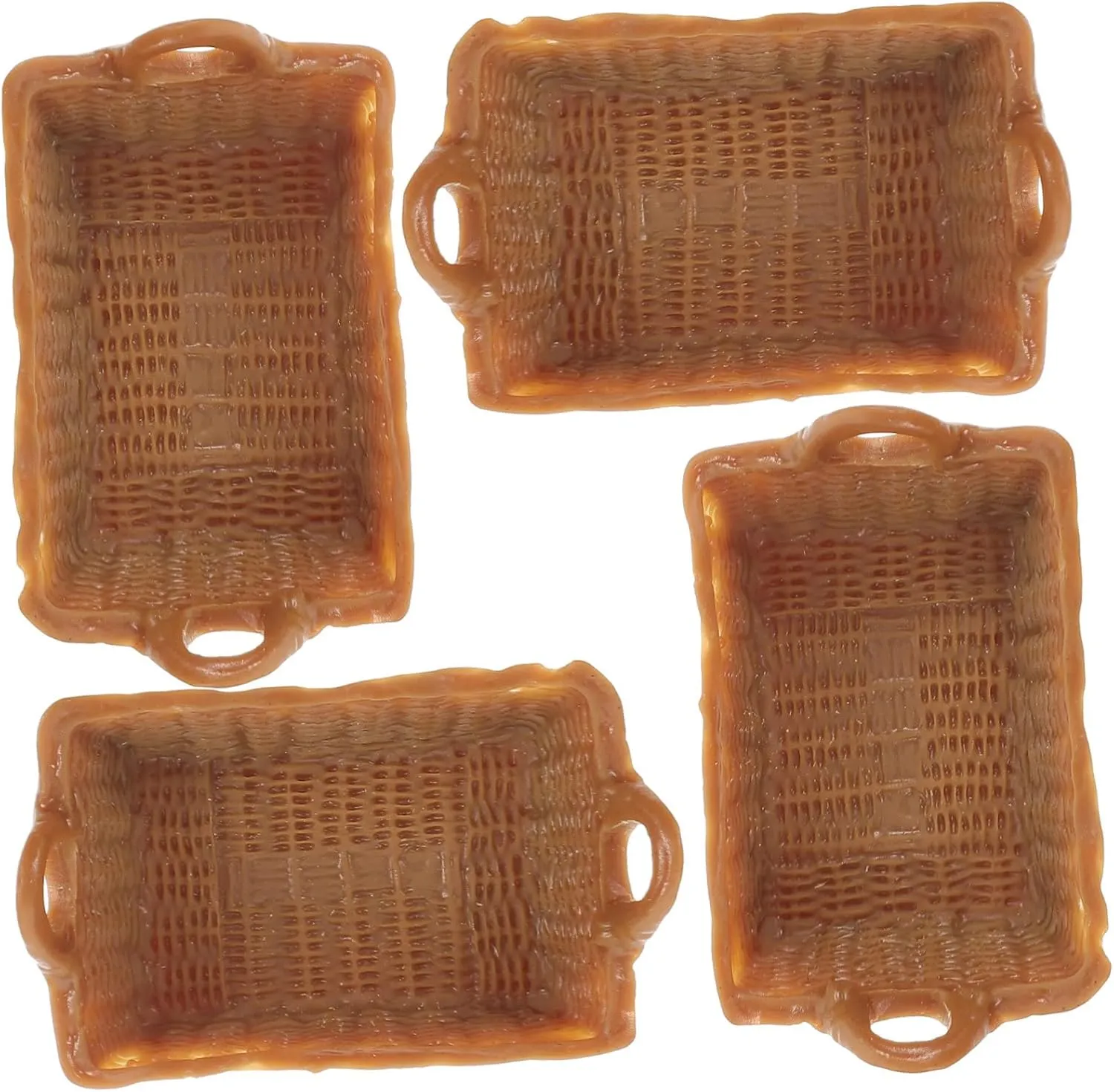 BESPORTBLE 5sets Mini Resin Baskets 1/12 Scale Miniature Basket Decor Safe Lightweight Boys and Girls' Dollhouse Mini Toy 4pcs*5