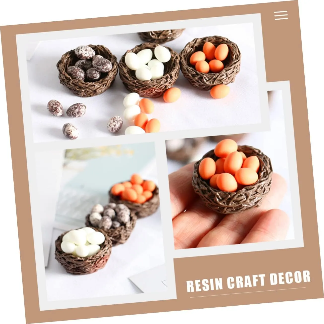 BESPORTBLE 6sets Miniature Bird Nest and Decor Adorable Resin Craft Decorations for Dollhouse Layouts for Garden Party Photo Props and Landscape Displays