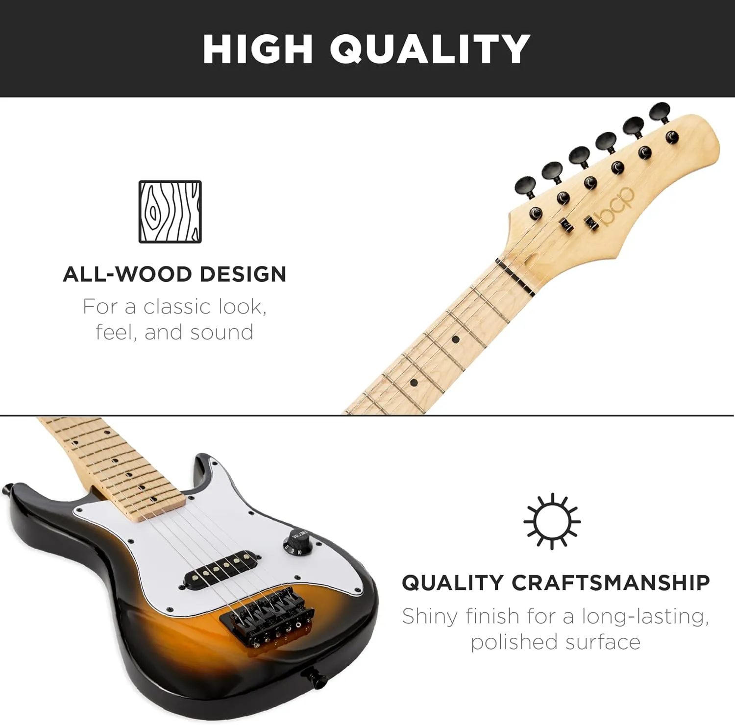 Best Choice Products 30in Kids Electric Guitar Beginner Starter Kit w/ 5W Amplifier, Strap, Gig Bag, Strings, Picks - Sunburst