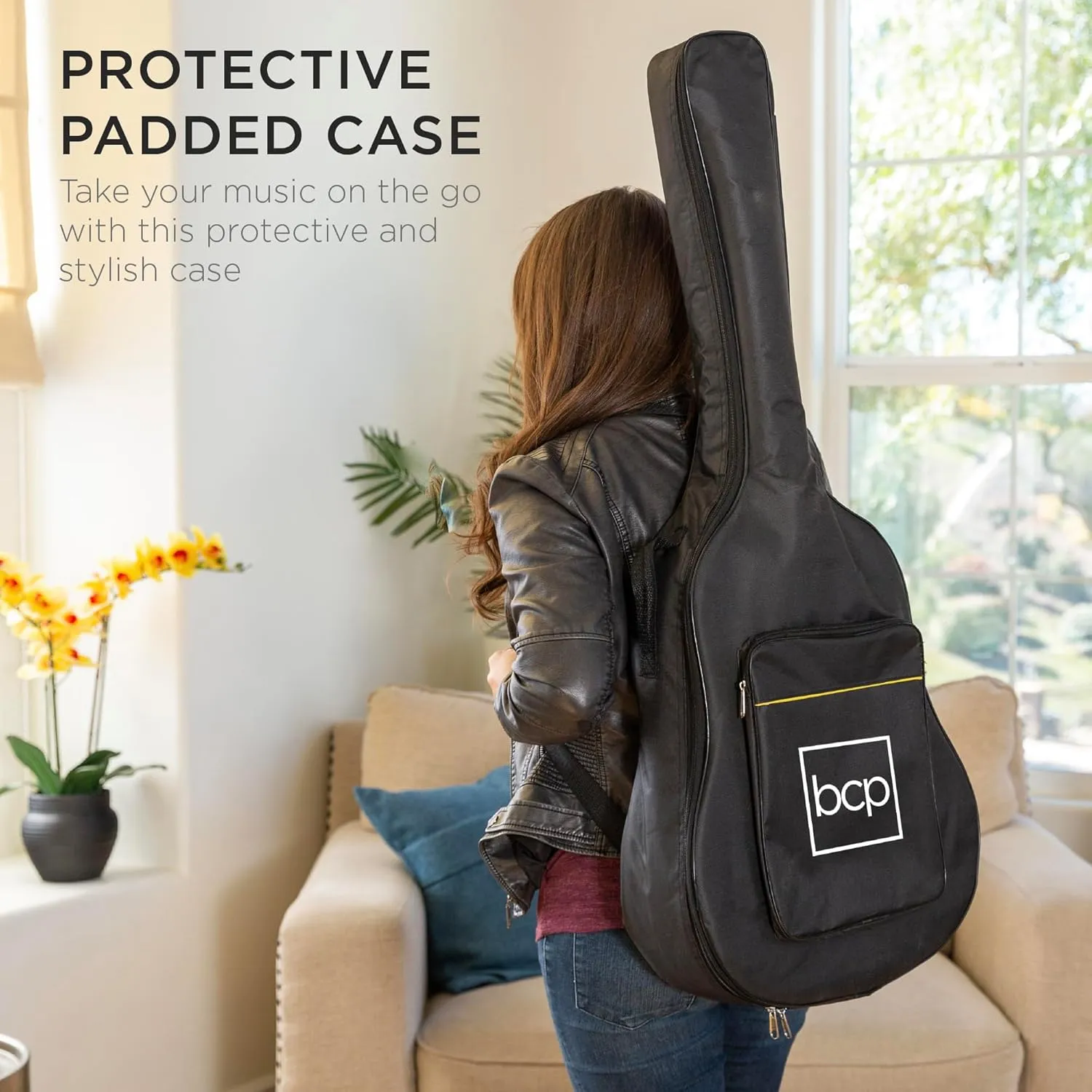 Best Choice Products Beginner Acoustic Electric Guitar Starter Set w/ 41in, All Wood Cutaway Design, Gig Bag, Strap, Picks - Black