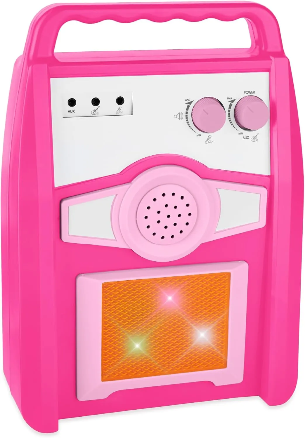 Best Choice Products Kids Electric Musical Guitar Play Set, Toy Guitar Starter Kit Bundle w/ 6 Demo Songs, Whammy Bar, Microphone, Amp, AUX, 2 Sticker Sheets - Pink