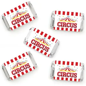Big Dot of Happiness Carnival - Cirque du Soiree - Mini Candy Bar Wrapper Stickers - Small Baby Shower or Birthday Party Favors - 40 Count