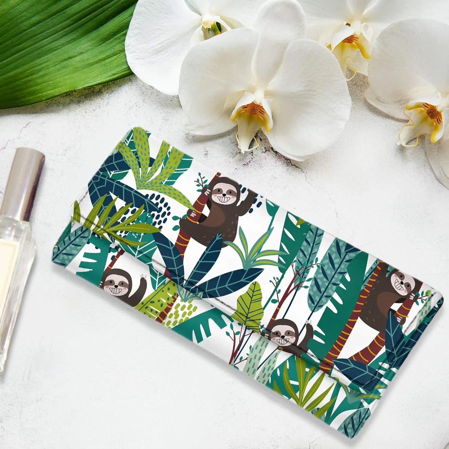 Binienty Aztec Cow Print Leather Wallet with Sunflower for Women Girls Gifts, Trifold Blocking Wallet Handbag Clutch