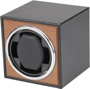 Black Automatic Electric Winder Watch Box Vertical Leather Wood Electric Watch Winder Rotation Self-Winding Watch Display Case Watch Accessories